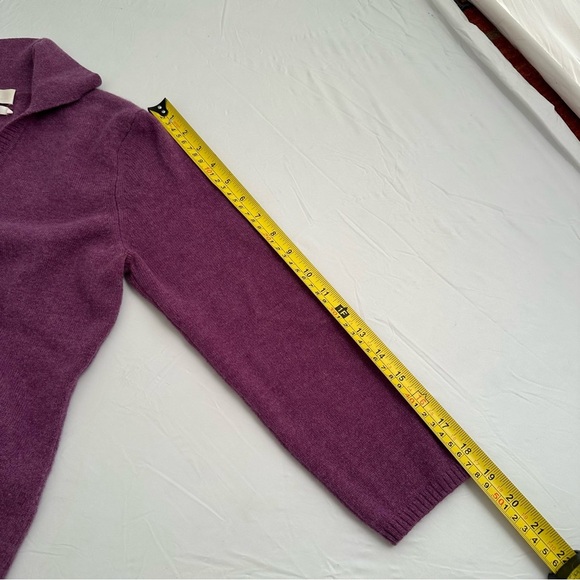 Geneva purple cashmere v-neck collar sweater M - Picture 9 of 9